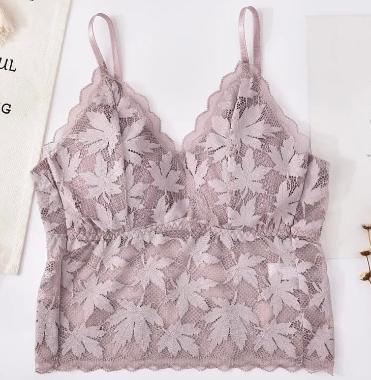 PADDED LACE CROP TOP BRA