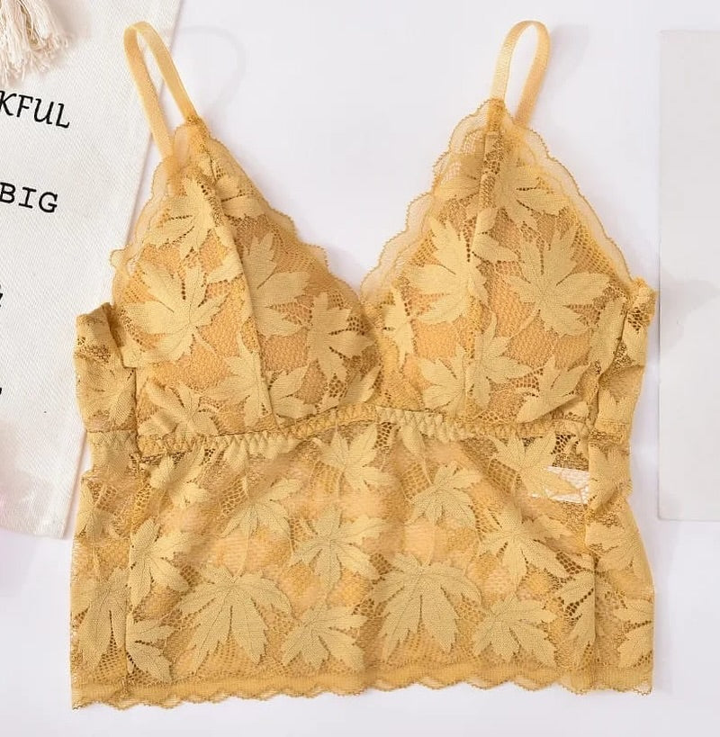 PADDED LACE CROP TOP BRA