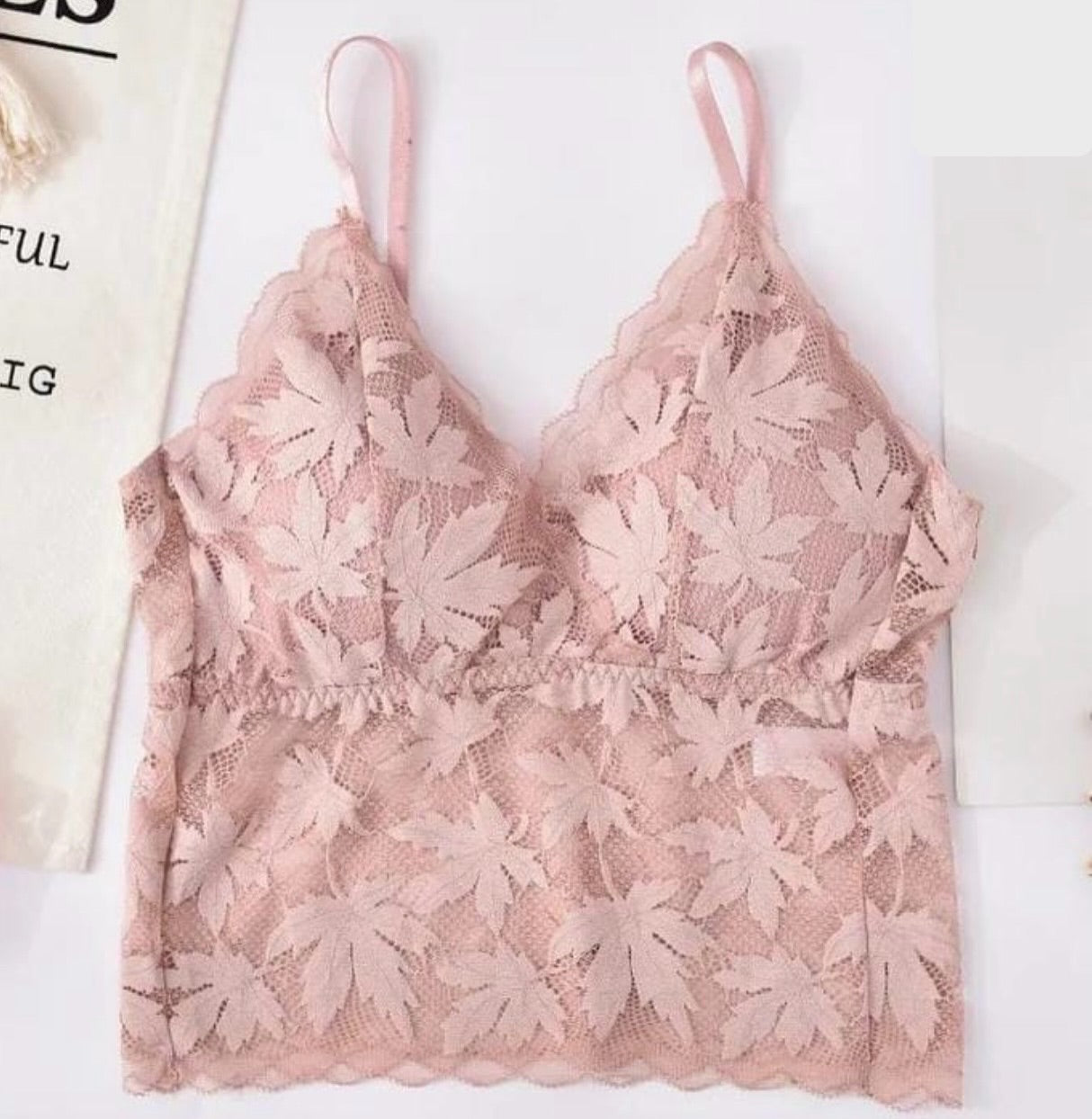 PADDED LACE CROP TOP BRA