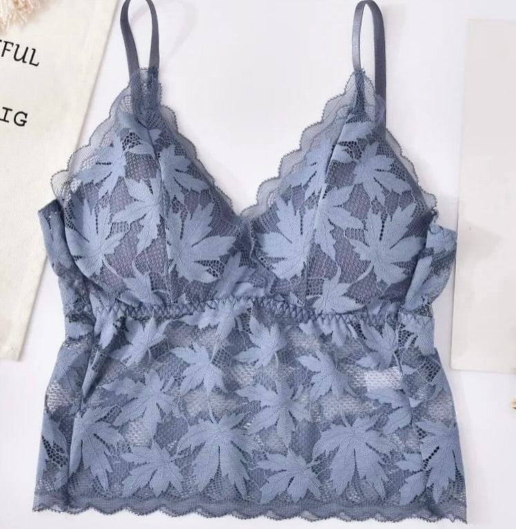 PADDED LACE CROP TOP BRA