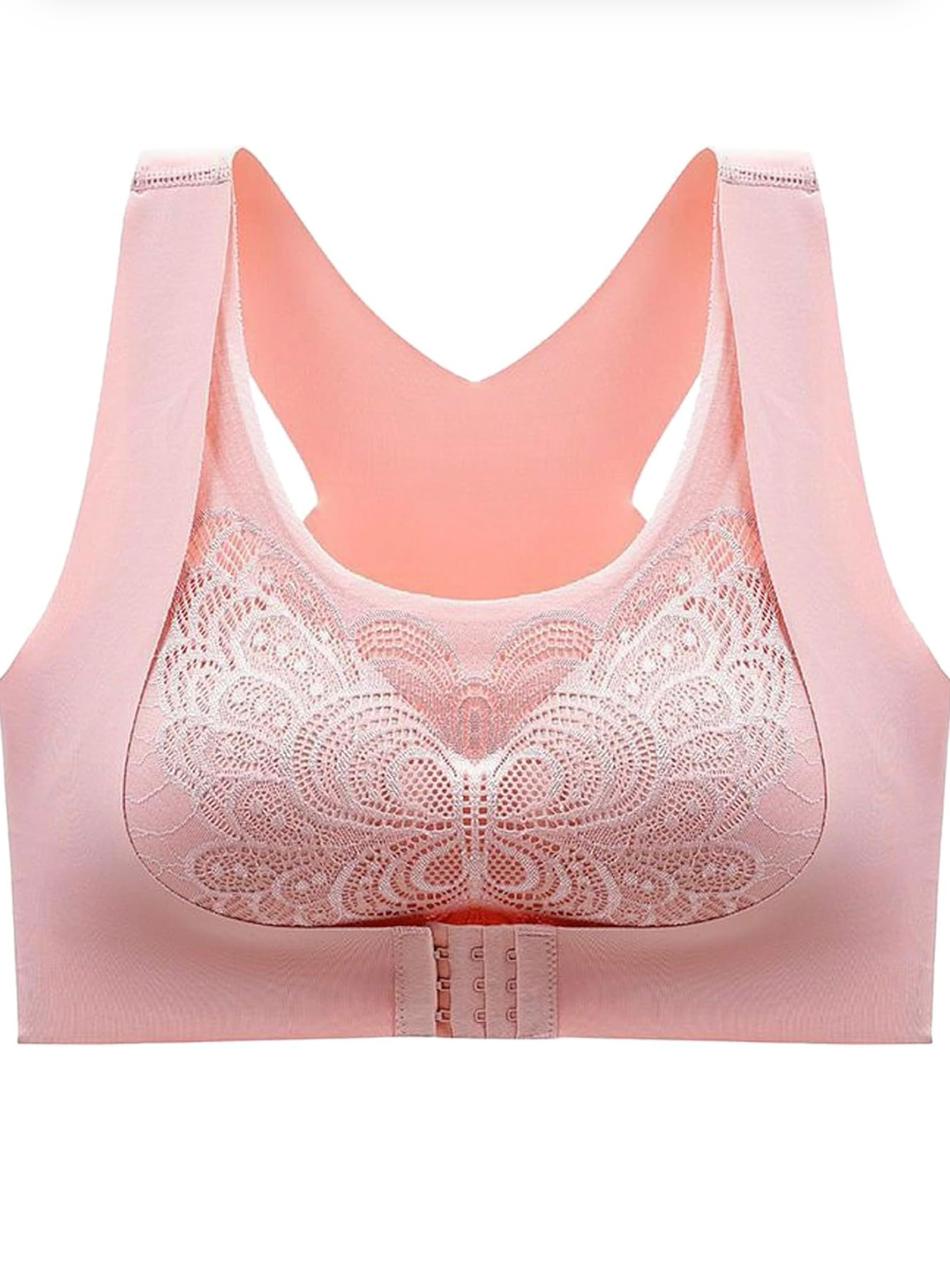 Cross Front Buckle Pad Bra