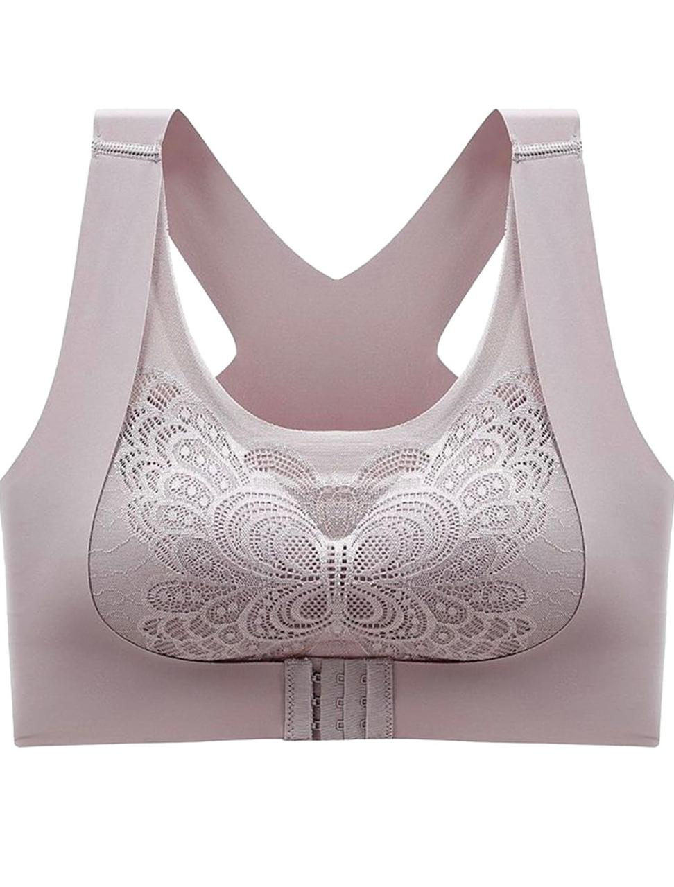 Cross Front Buckle Pad Bra