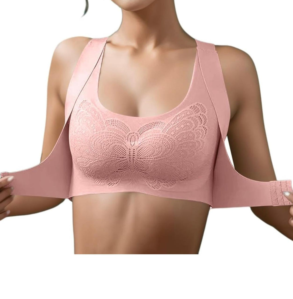 Cross Front Buckle Pad Bra