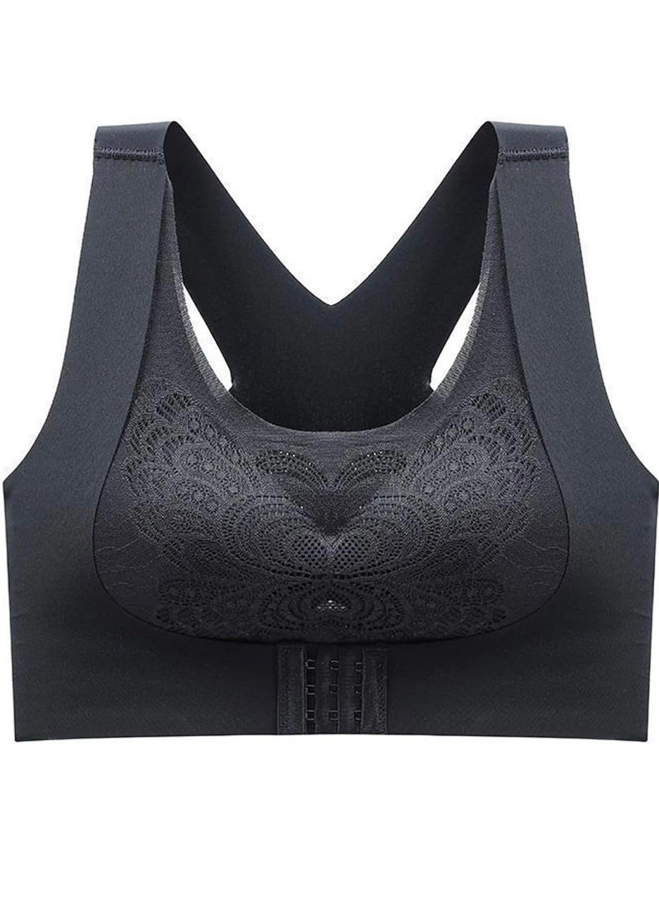Cross Front Buckle Pad Bra