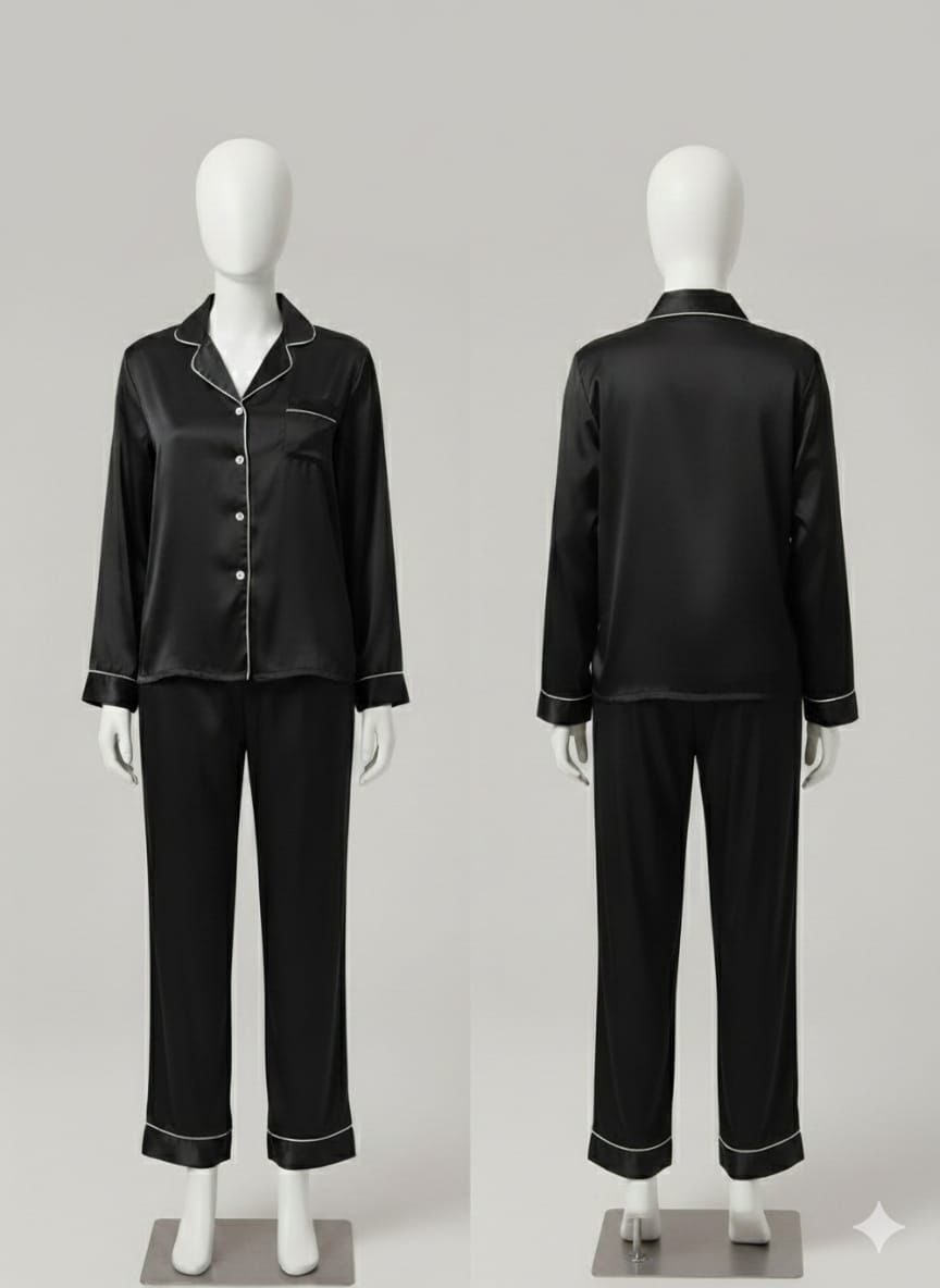 Luxury Satin Night Suit for Women | 2-Piece Sleepwear Set