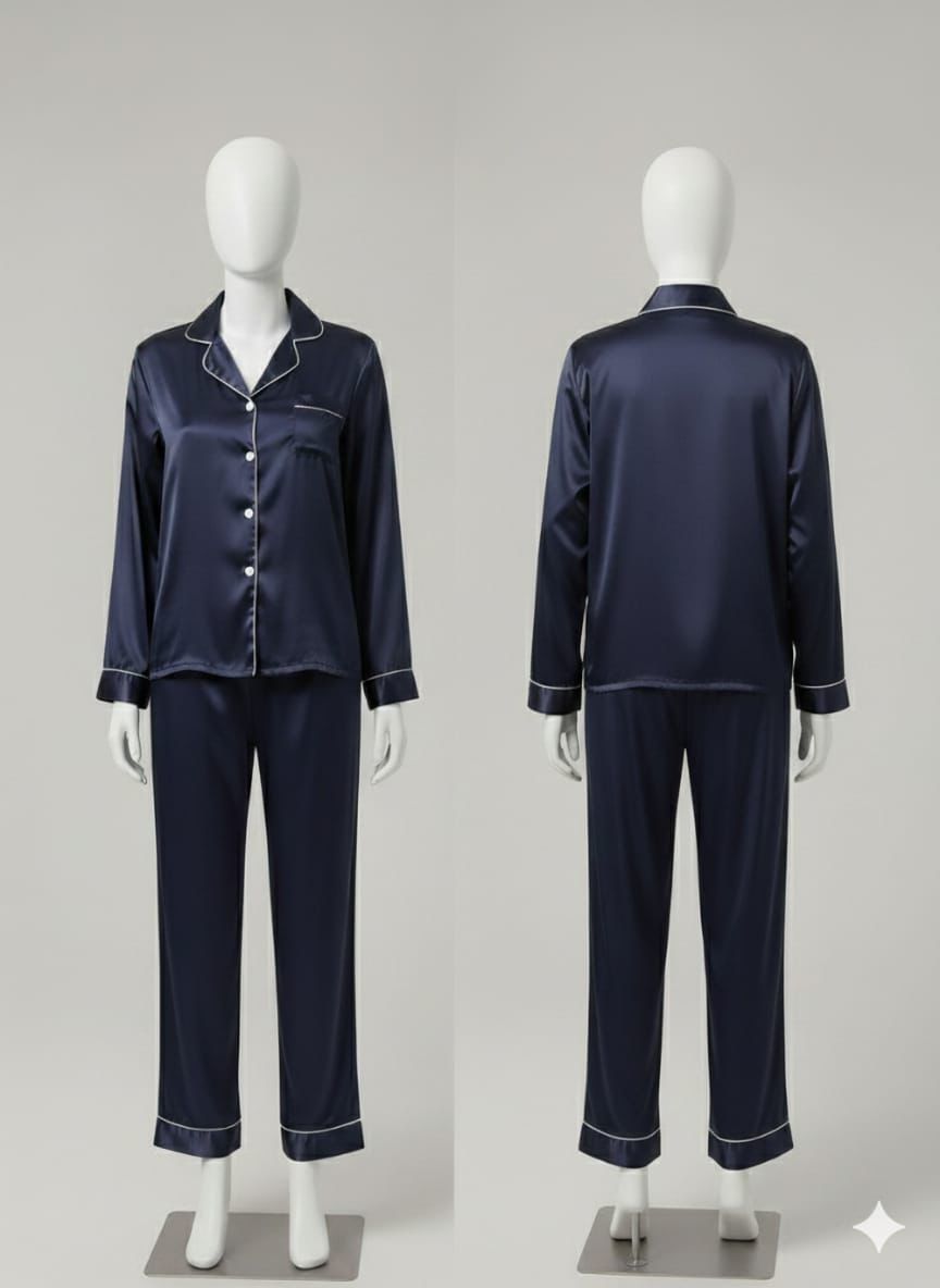 Luxury Satin Night Suit for Women | 2-Piece Sleepwear Set